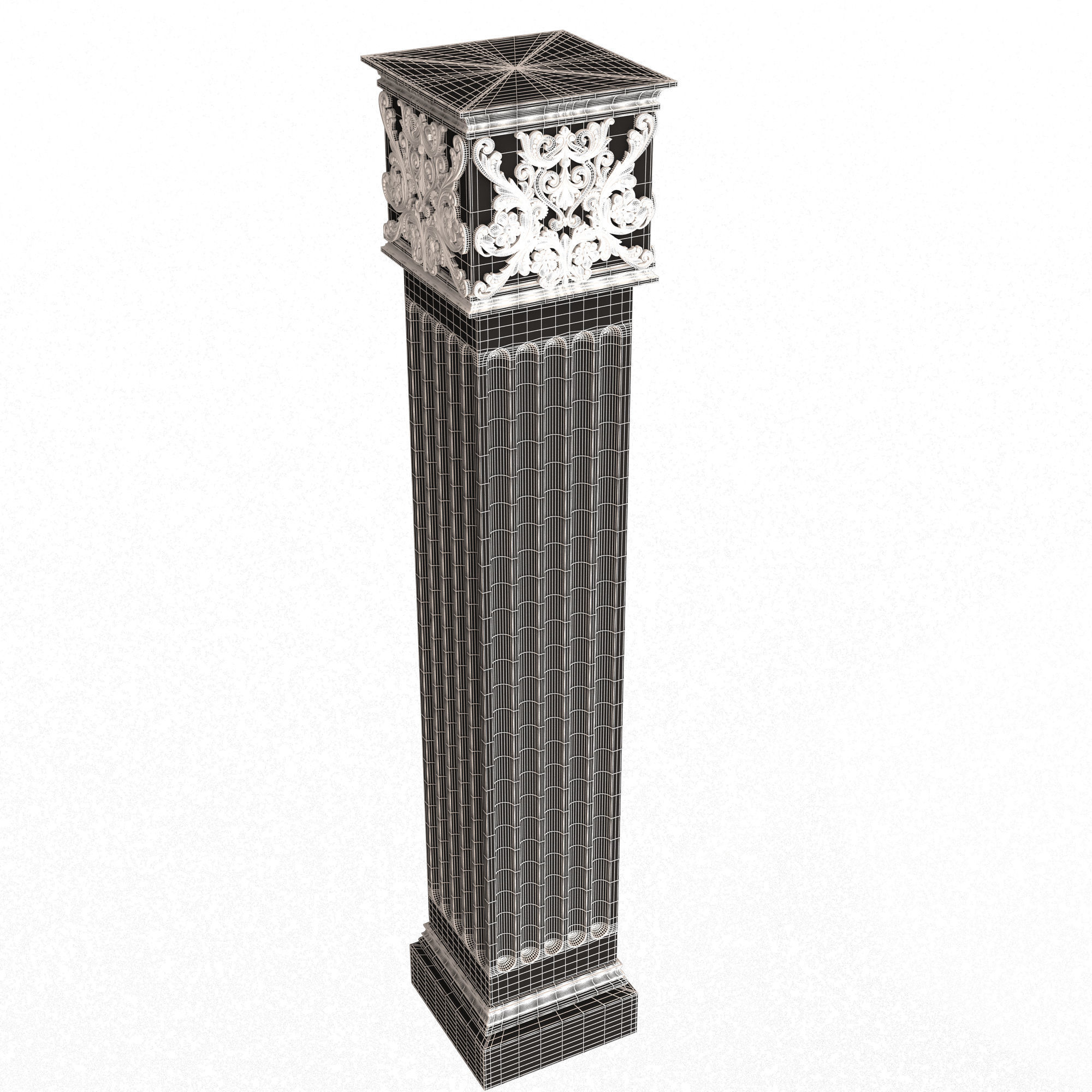 Column Capital 0902 Low-poly 3D model_7