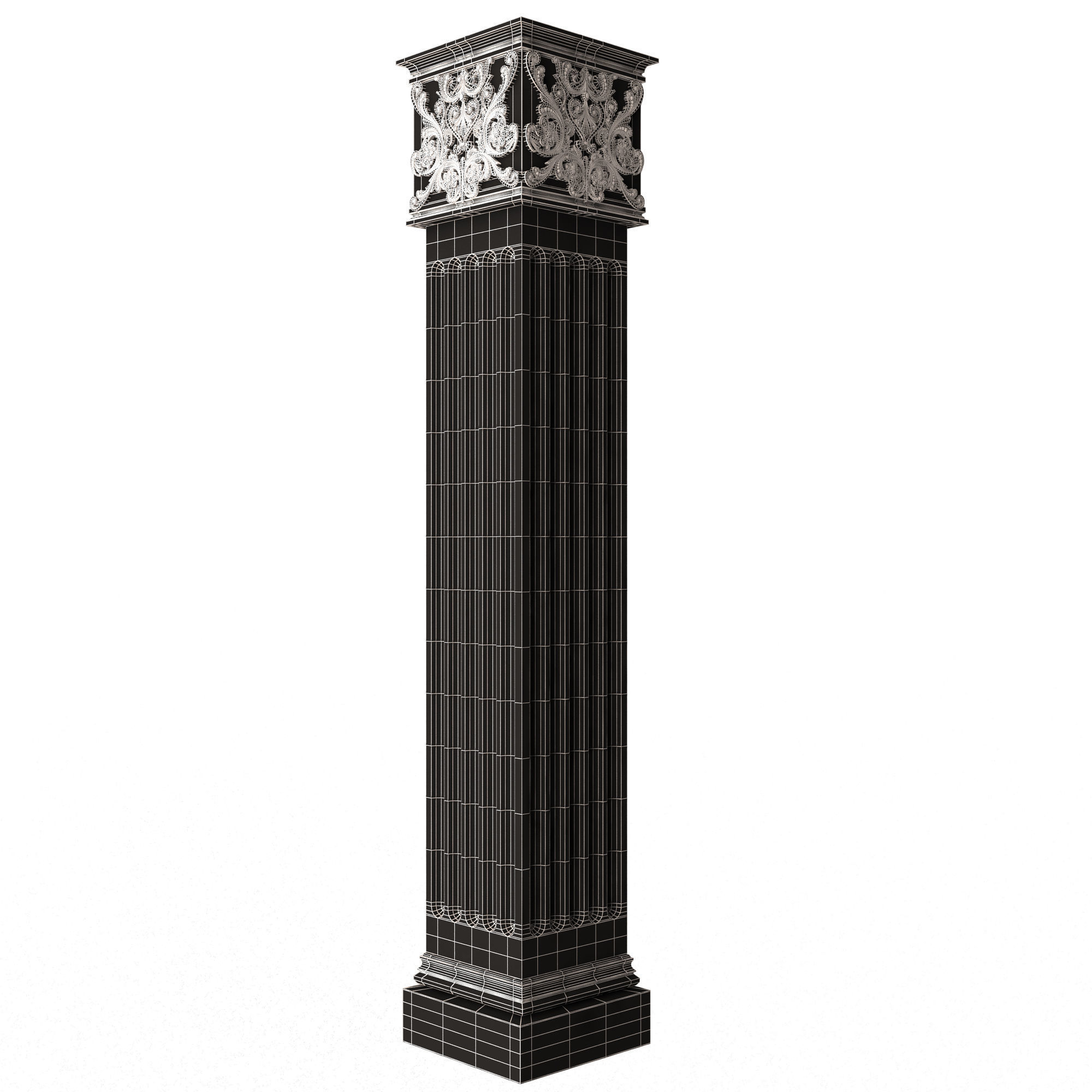 Column Capital 0902 Low-poly 3D model_14