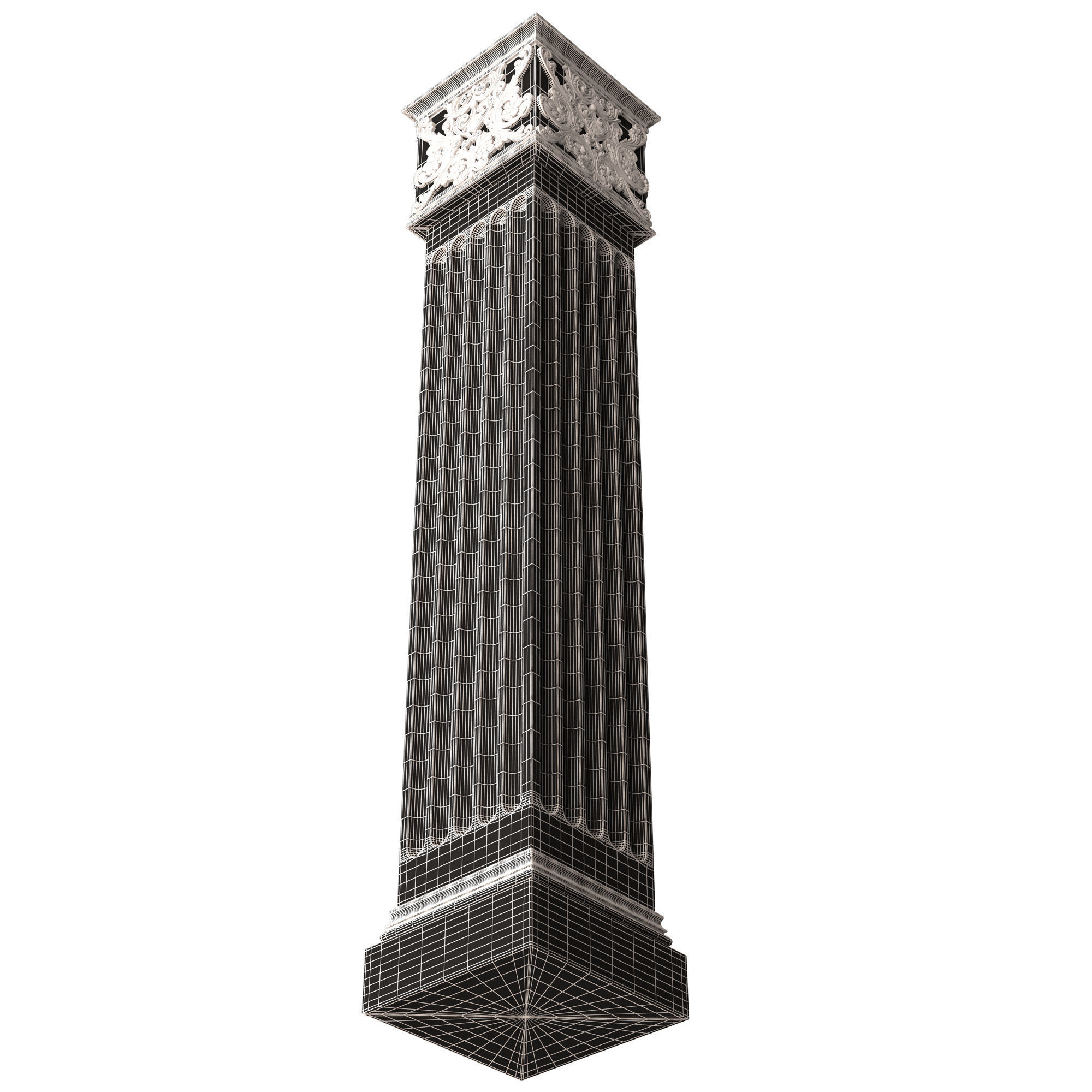 Column Capital 0902 Low-poly 3D model_10