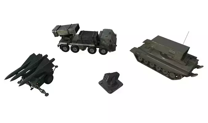 Military Vehicle Pack 06  Low-poly 3D model