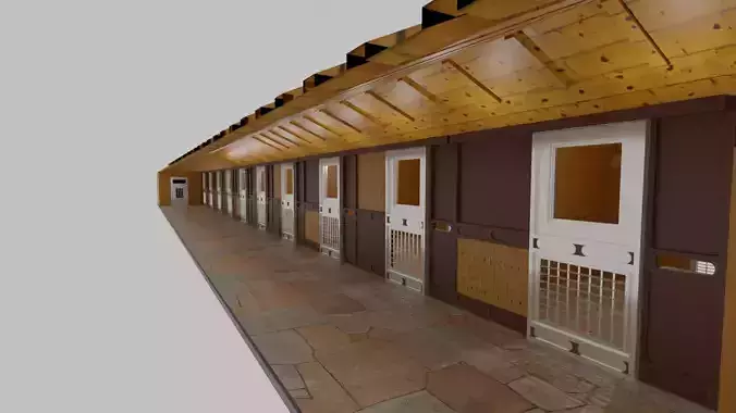 Horse Stable Low-poly 3D model