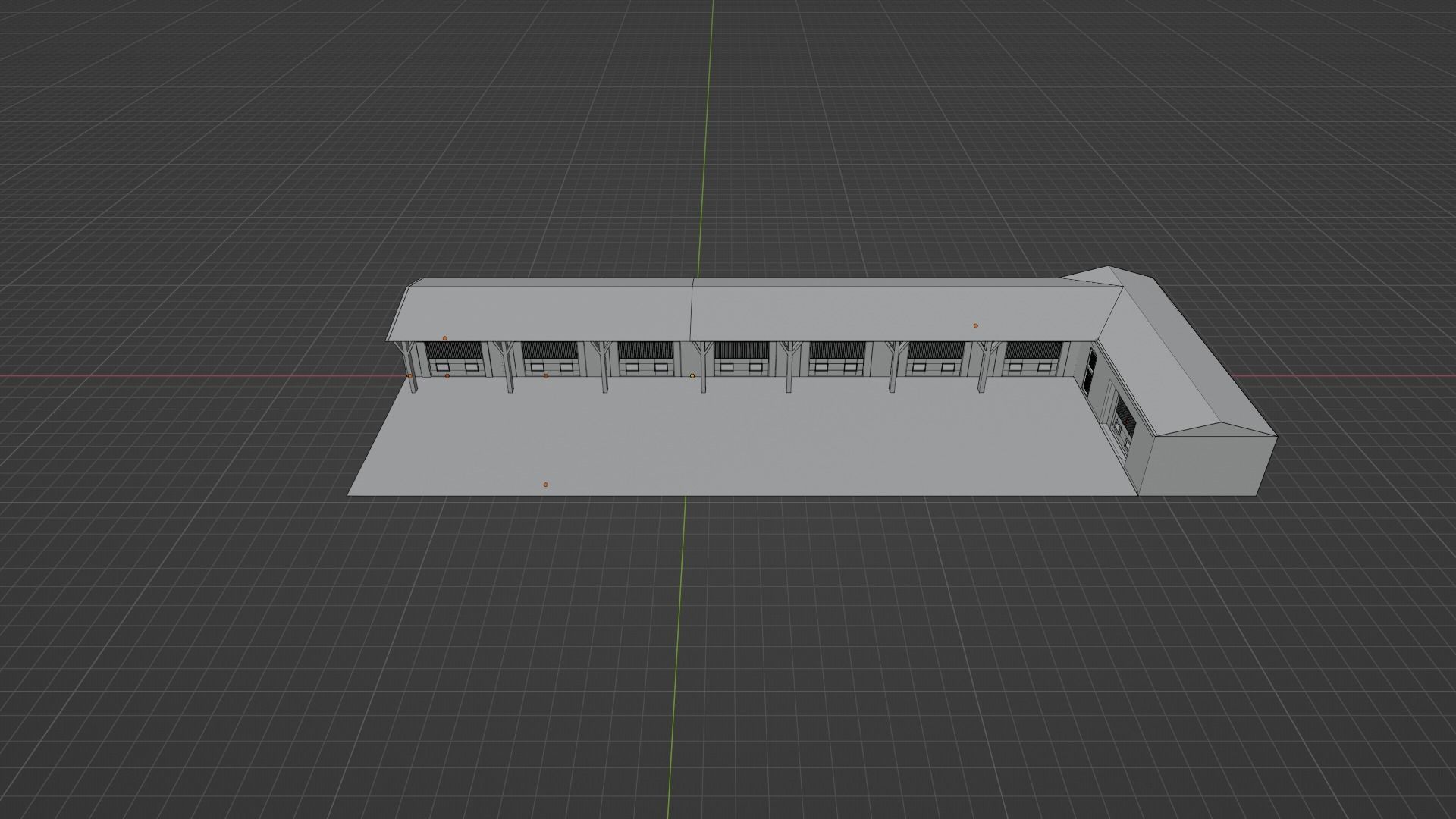 Horse Stable Low-poly 3D model_8