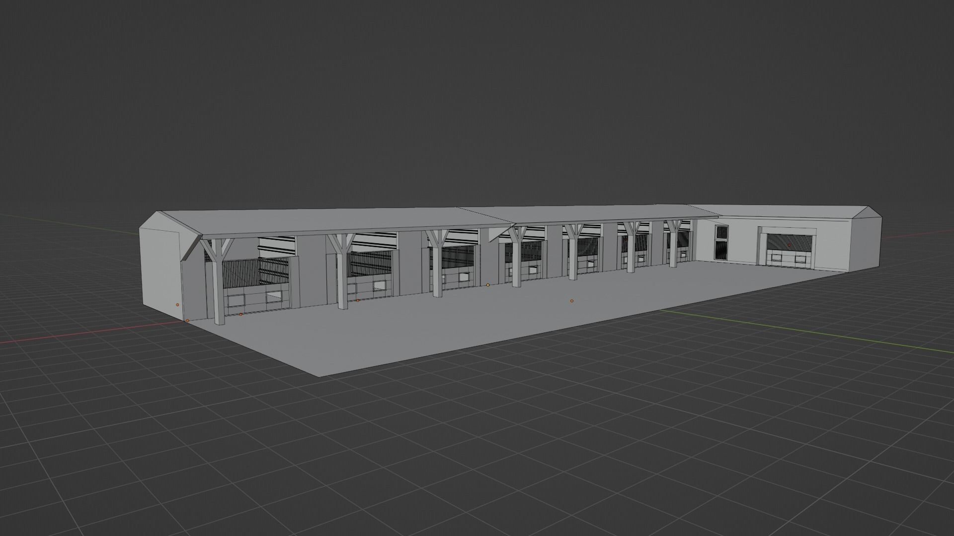 Horse Stable Low-poly 3D model_7