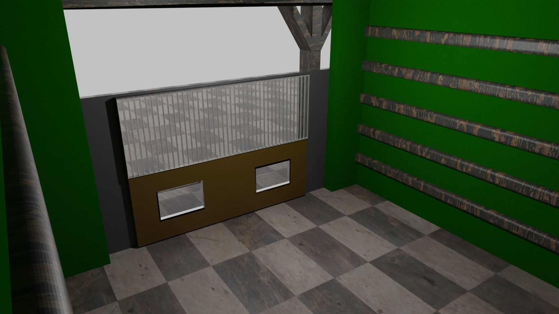 Horse Stable Low-poly 3D model_5