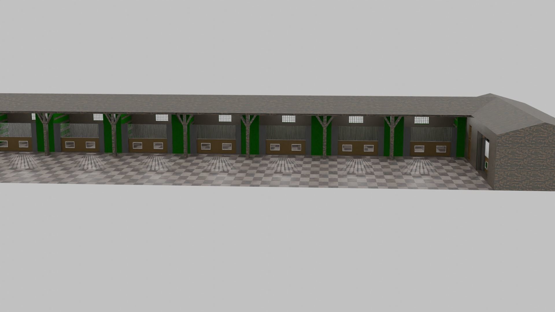 Horse Stable Low-poly 3D model_4