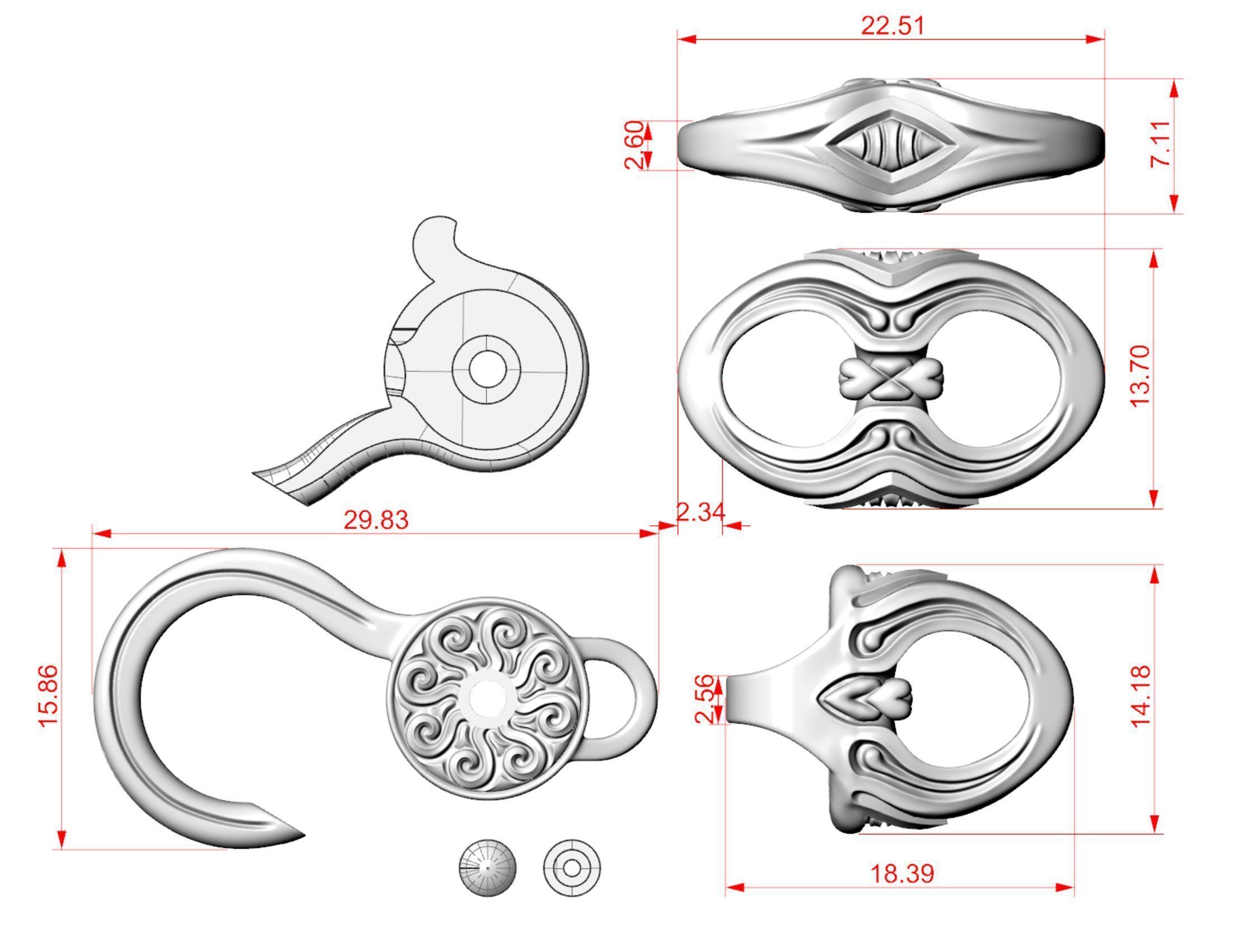 Bracelet for a real biker 9 3D print model_6