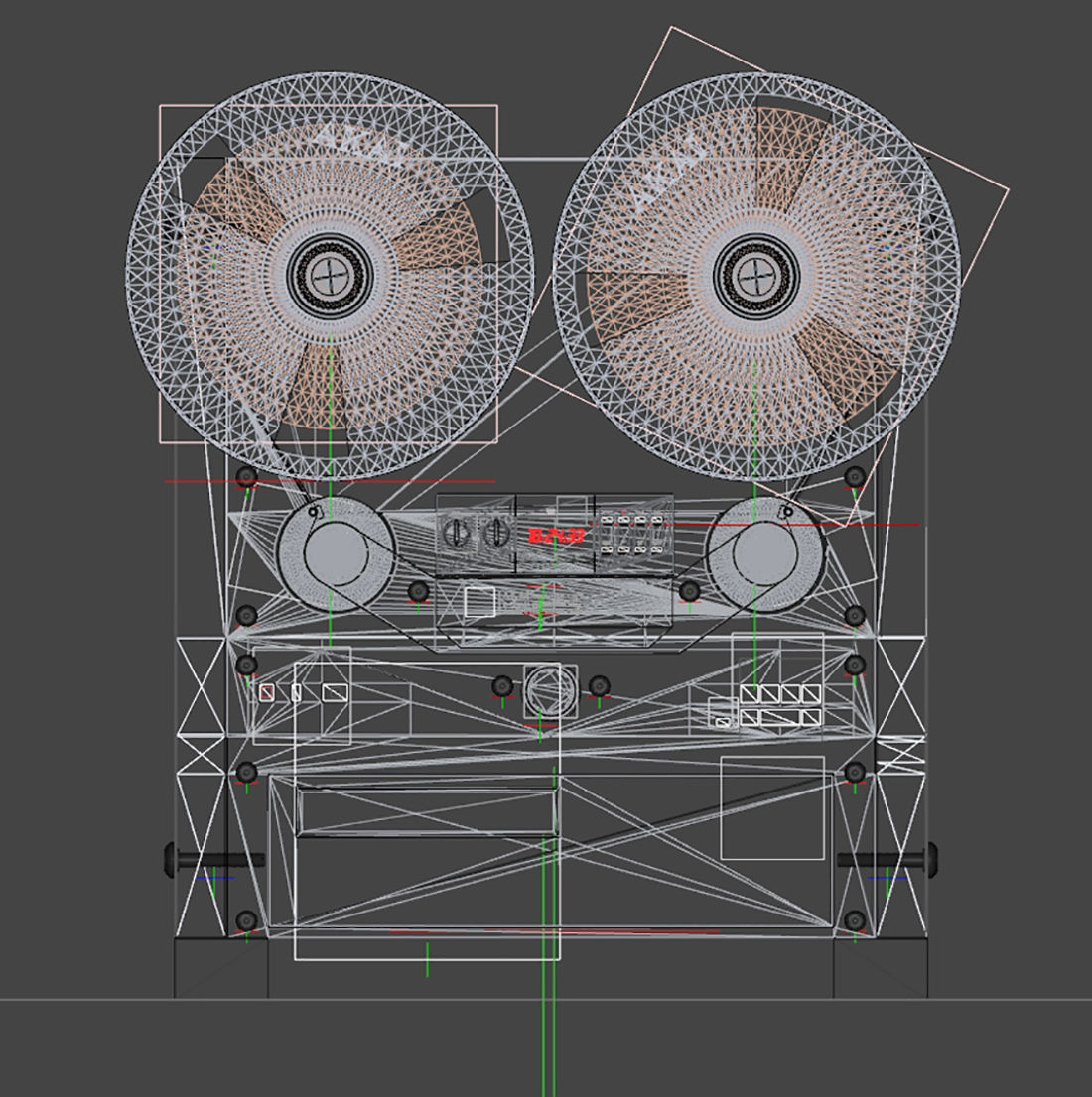 Akai GX-747 Reel-to-Reel Tape Recorder 3D model_5