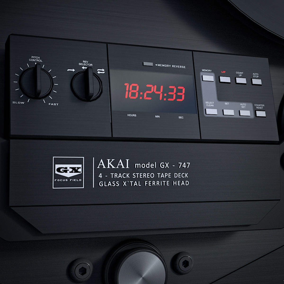 Akai GX-747 Reel-to-Reel Tape Recorder 3D model_2