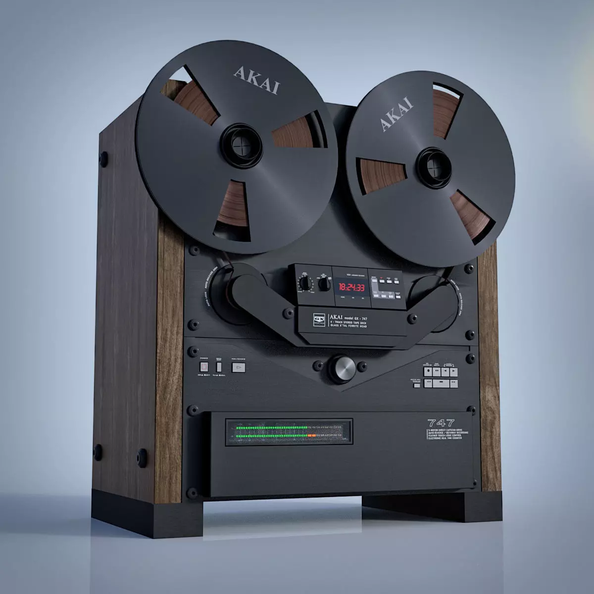 Akai GX-747 Reel-to-Reel Tape Recorder 3D model_0