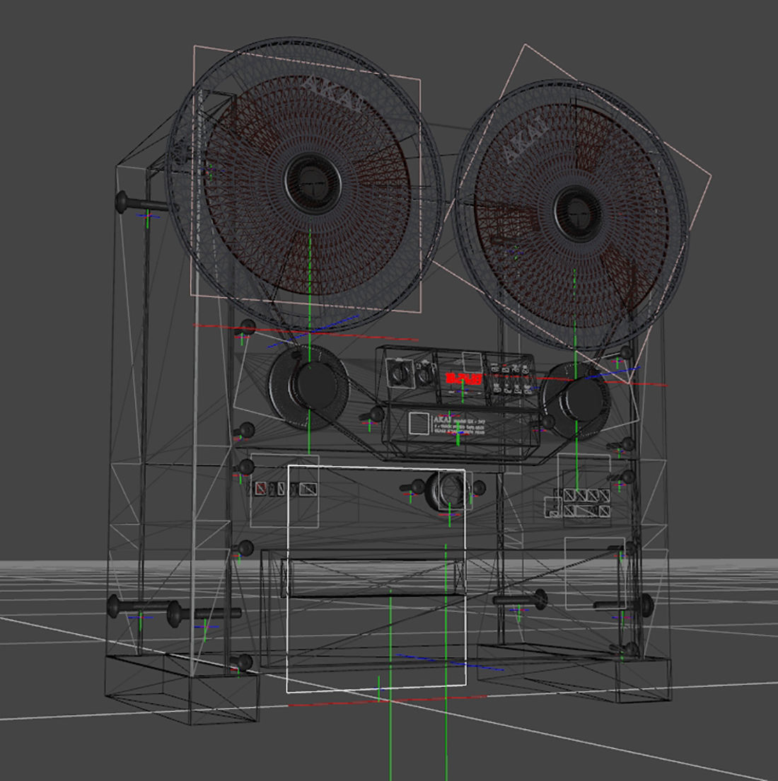 Akai GX-747 Reel-to-Reel Tape Recorder 3D model_4