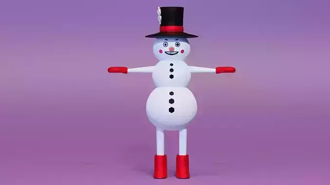 Snowman low-poly