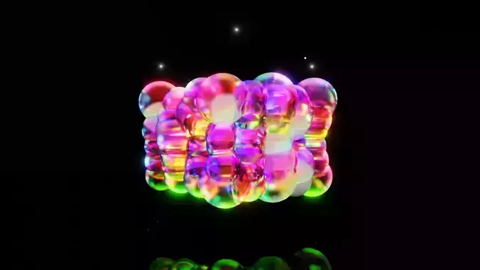 Psychedelic Eyeball Cluster -  Art Scene for Blender