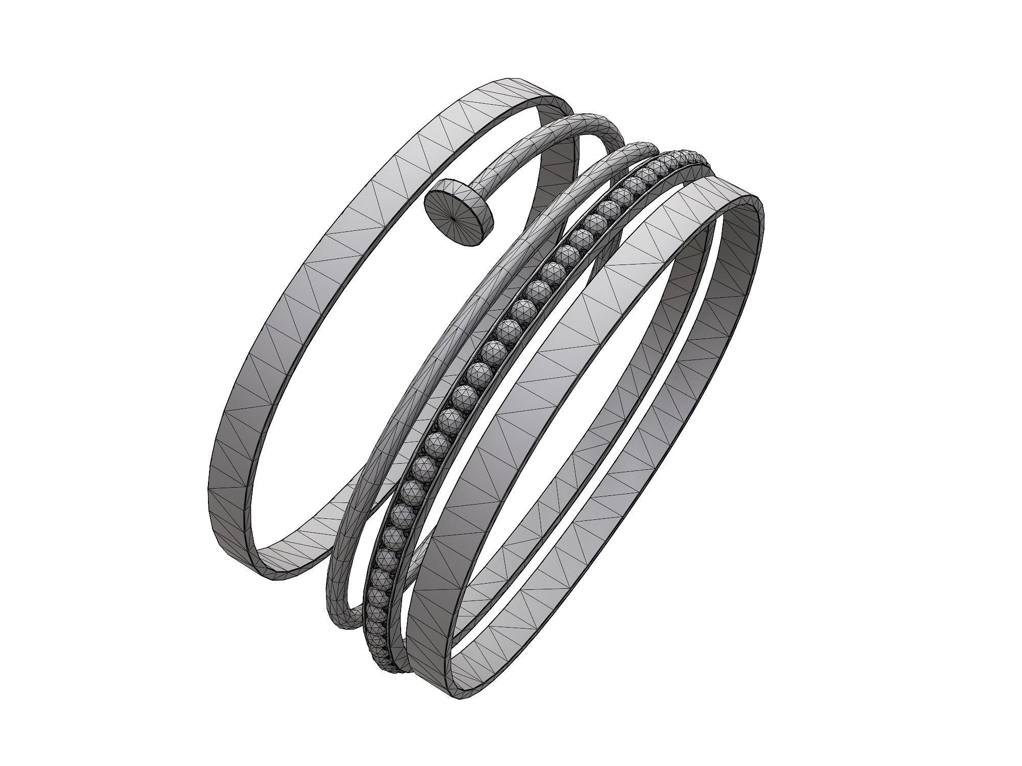 Bracelets Jewelry Fashion Set 1 Low-poly 3D model_10