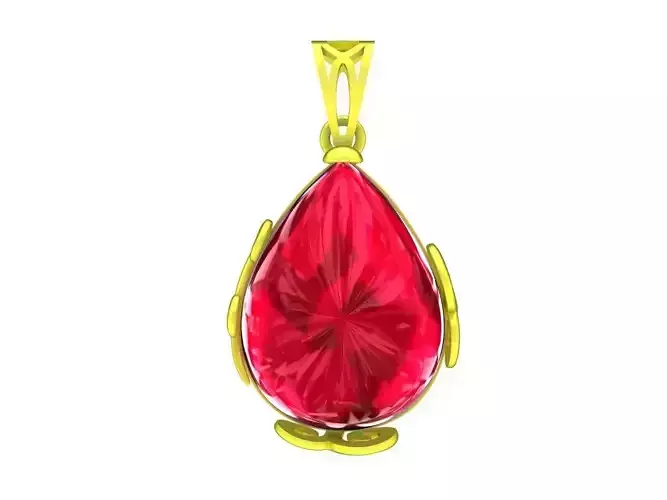 A7430 Pear Ruby Women Pendant