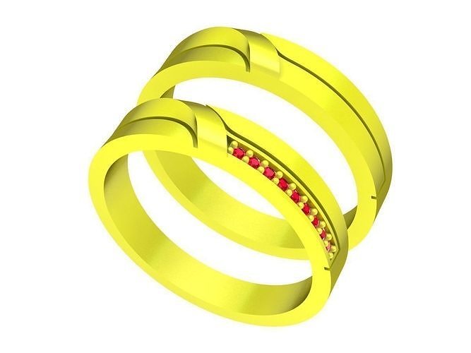7435 diamond wedding ring 3D print model