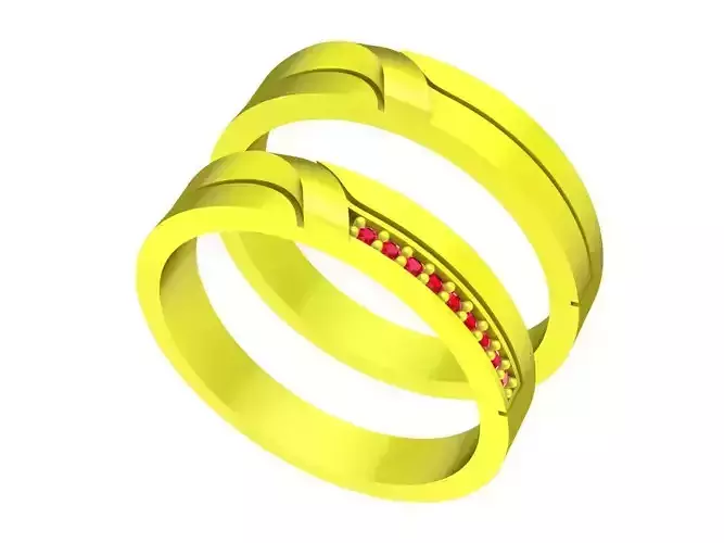 A7435 Diamond Wedding Ring 3D Model