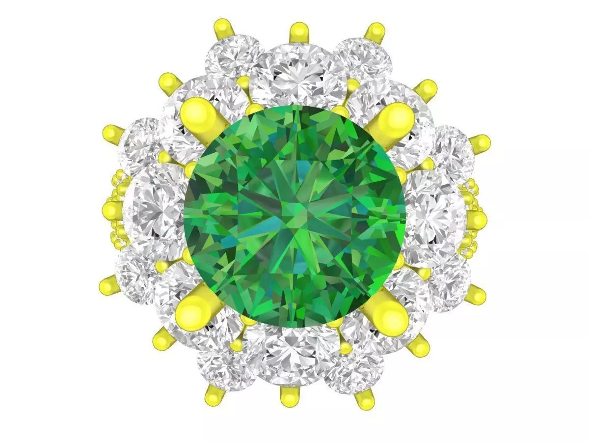 A7441 Luxury Asian Diamond Engagement Ring 3D Model 3D print model