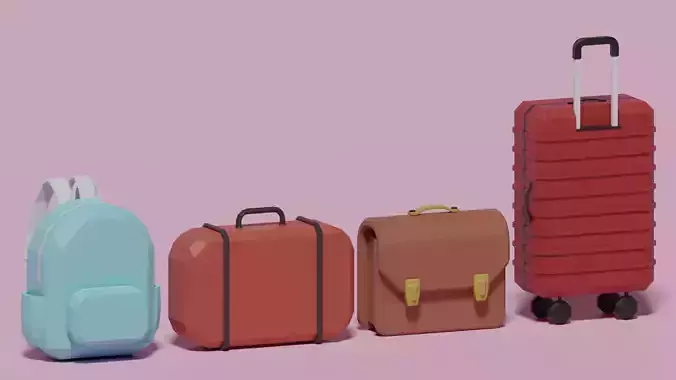 Cartoon Lowpoly Bag Collection