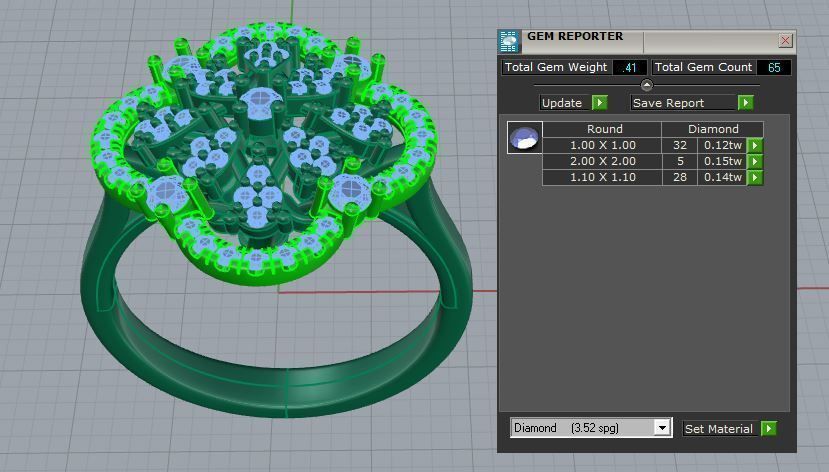 Four Leaf Flower Earring-Ring Set 0425 3D print model_5
