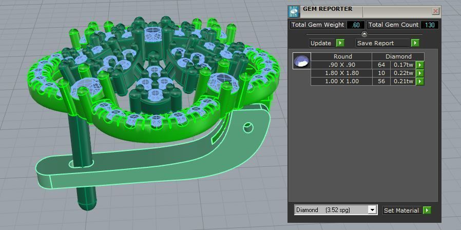 Four Leaf Flower Earring-Ring Set 0425 3D print model_6