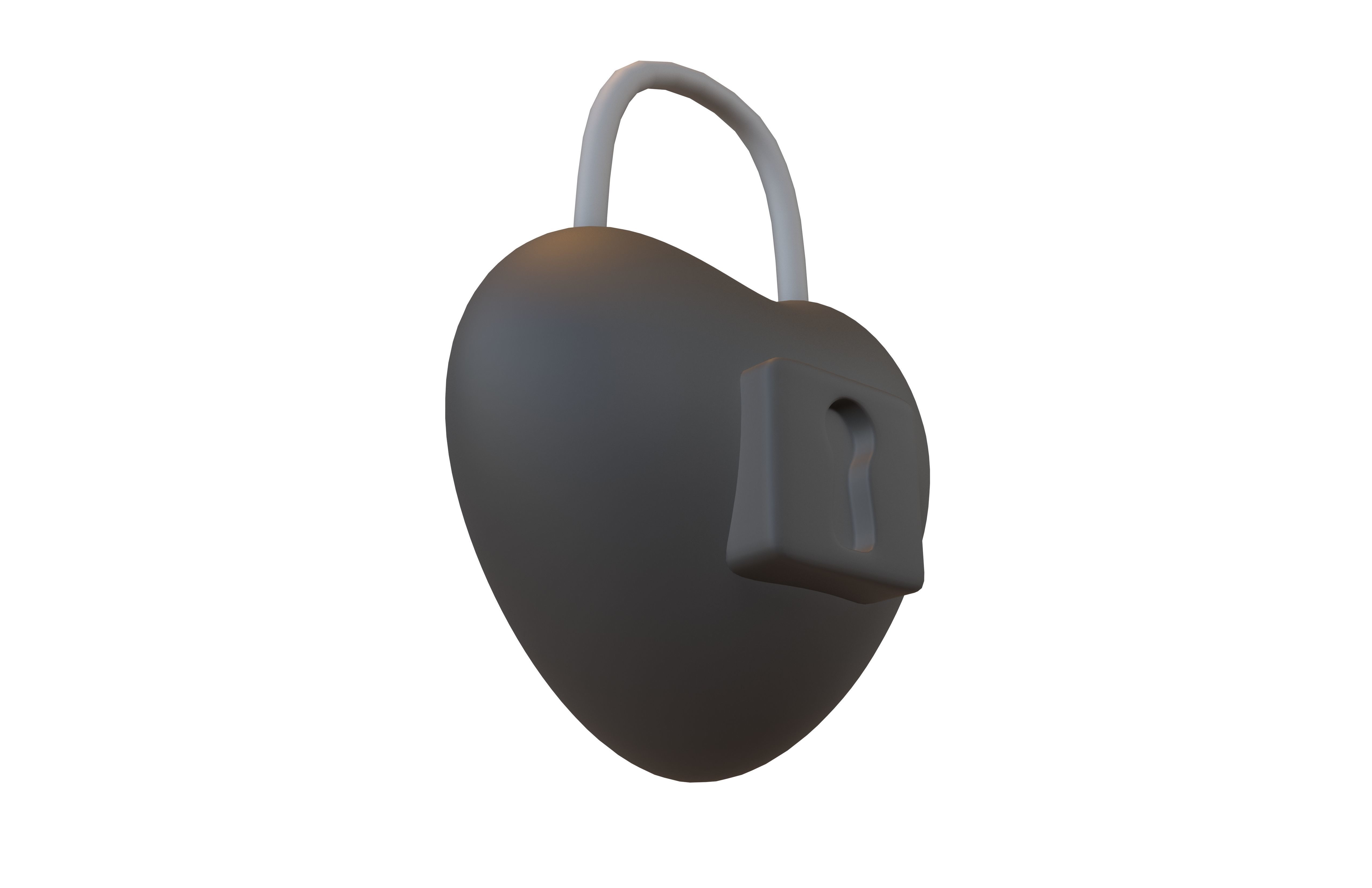 Heart Lock v1 002 Low-poly 3D model_3