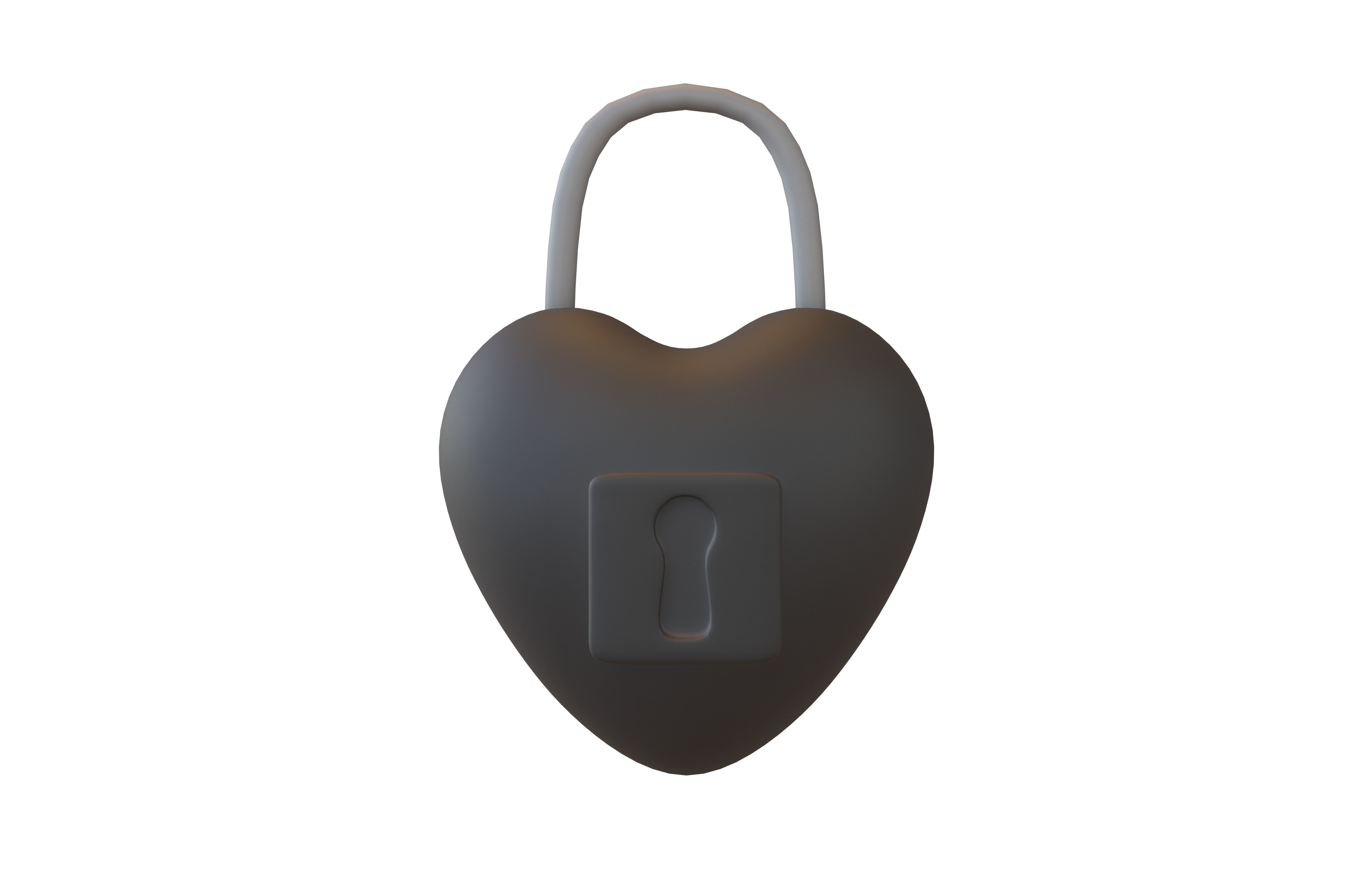 Heart Lock v1 002 Low-poly 3D model_1