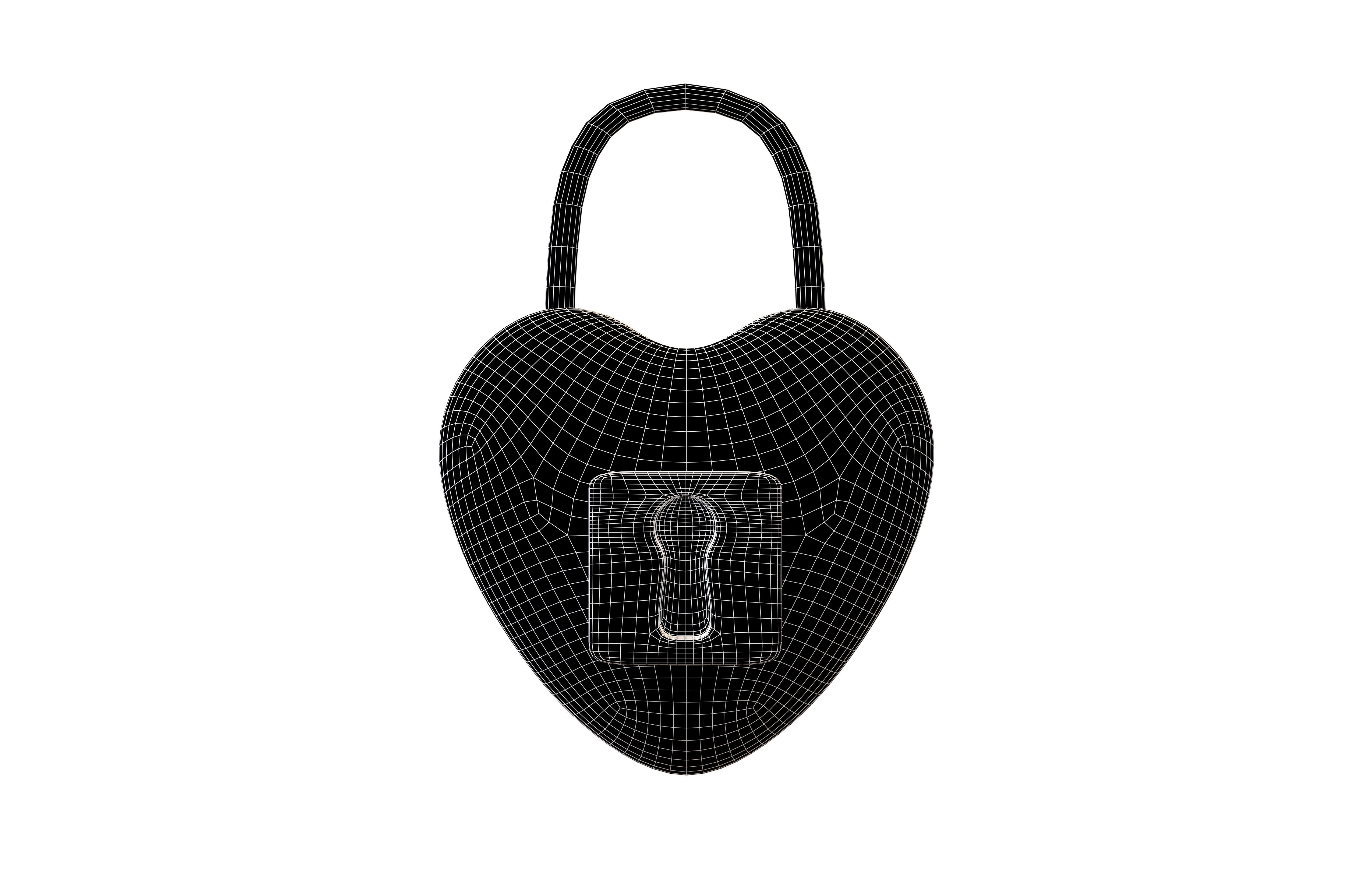 Heart Lock v1 002 Low-poly 3D model_4