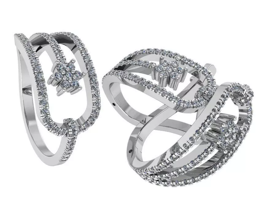 Star Earring Ring Set 0429 3D print model_0