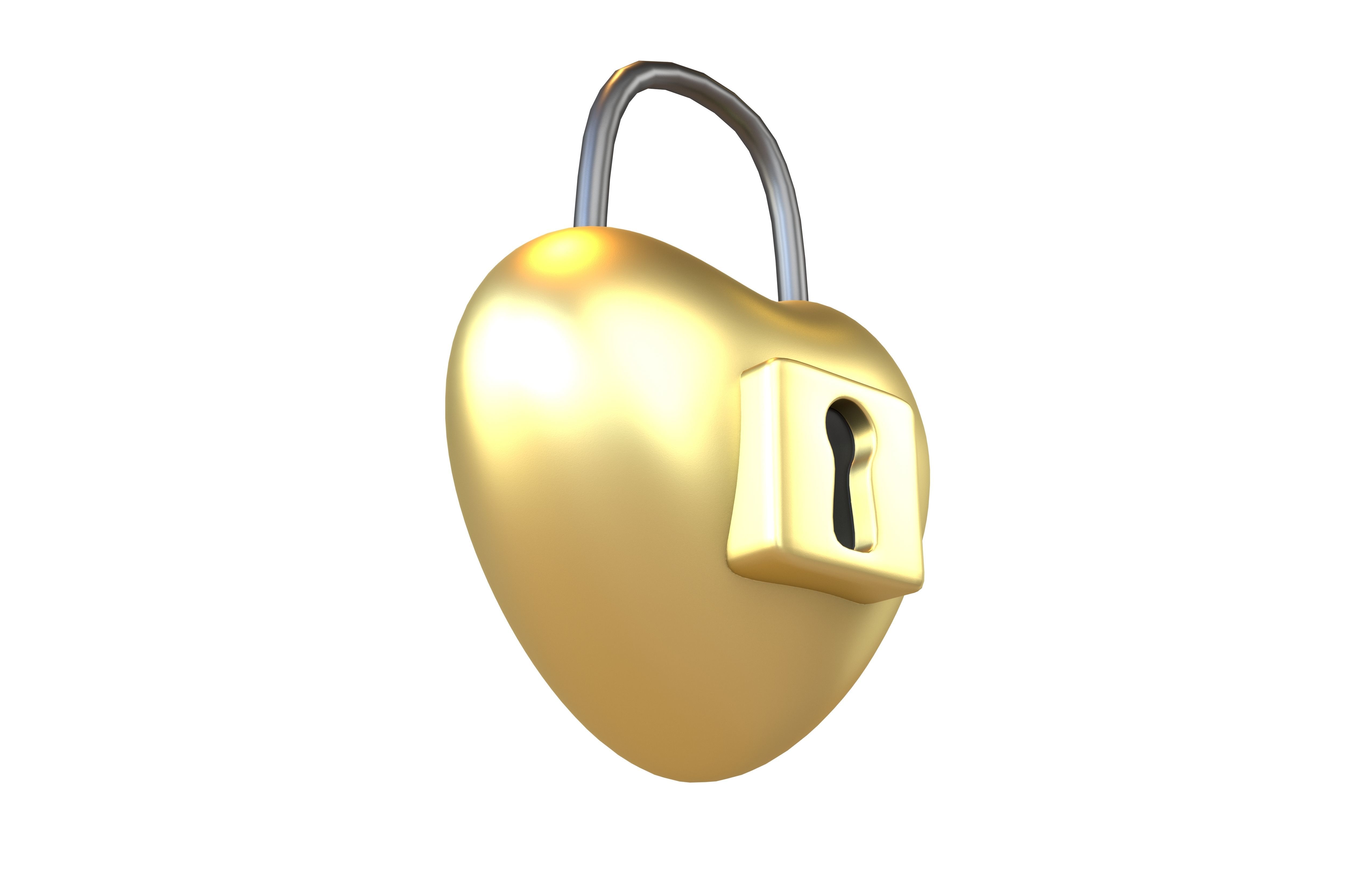 Heart Lock v1 010 Low-poly 3D model_3