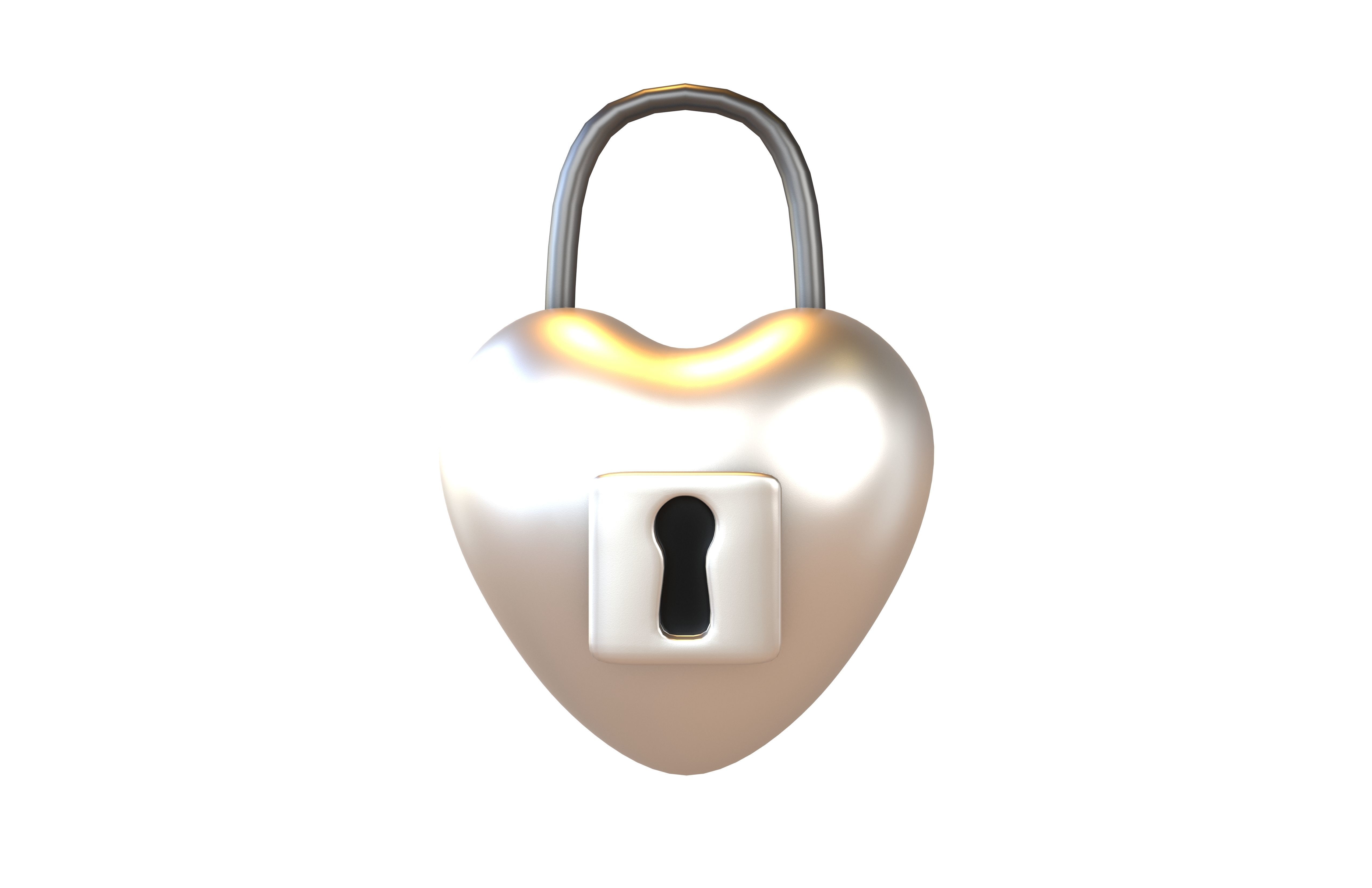 Heart Lock v1 011 Low-poly 3D model_2
