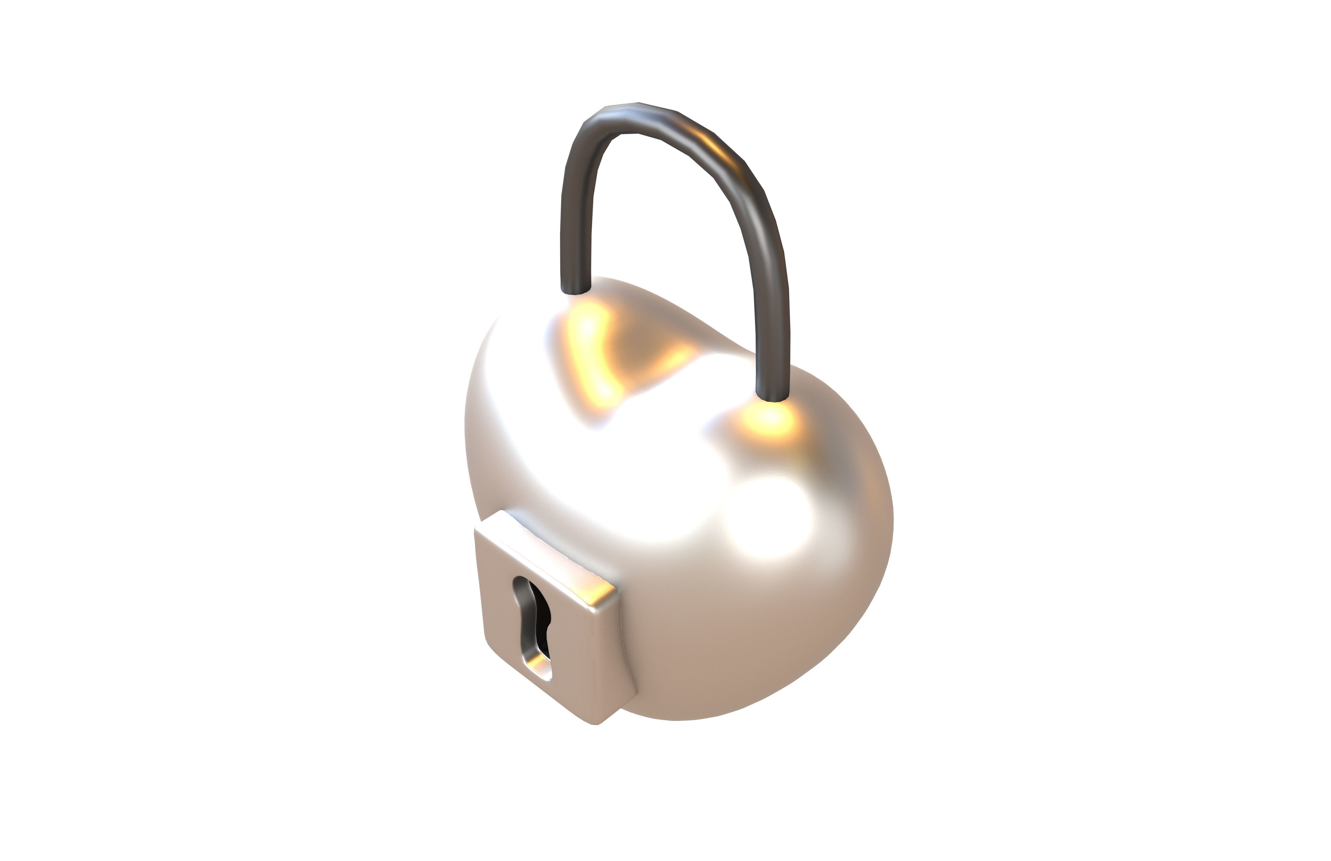 Heart Lock v1 011 Low-poly 3D model_3