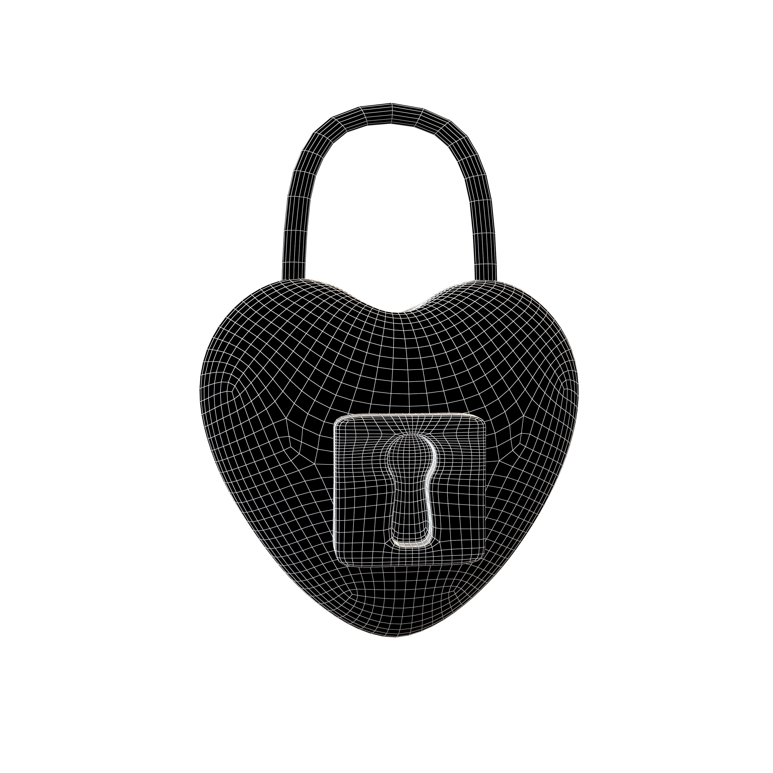 Heart Lock v1 012 Low-poly 3D model_5