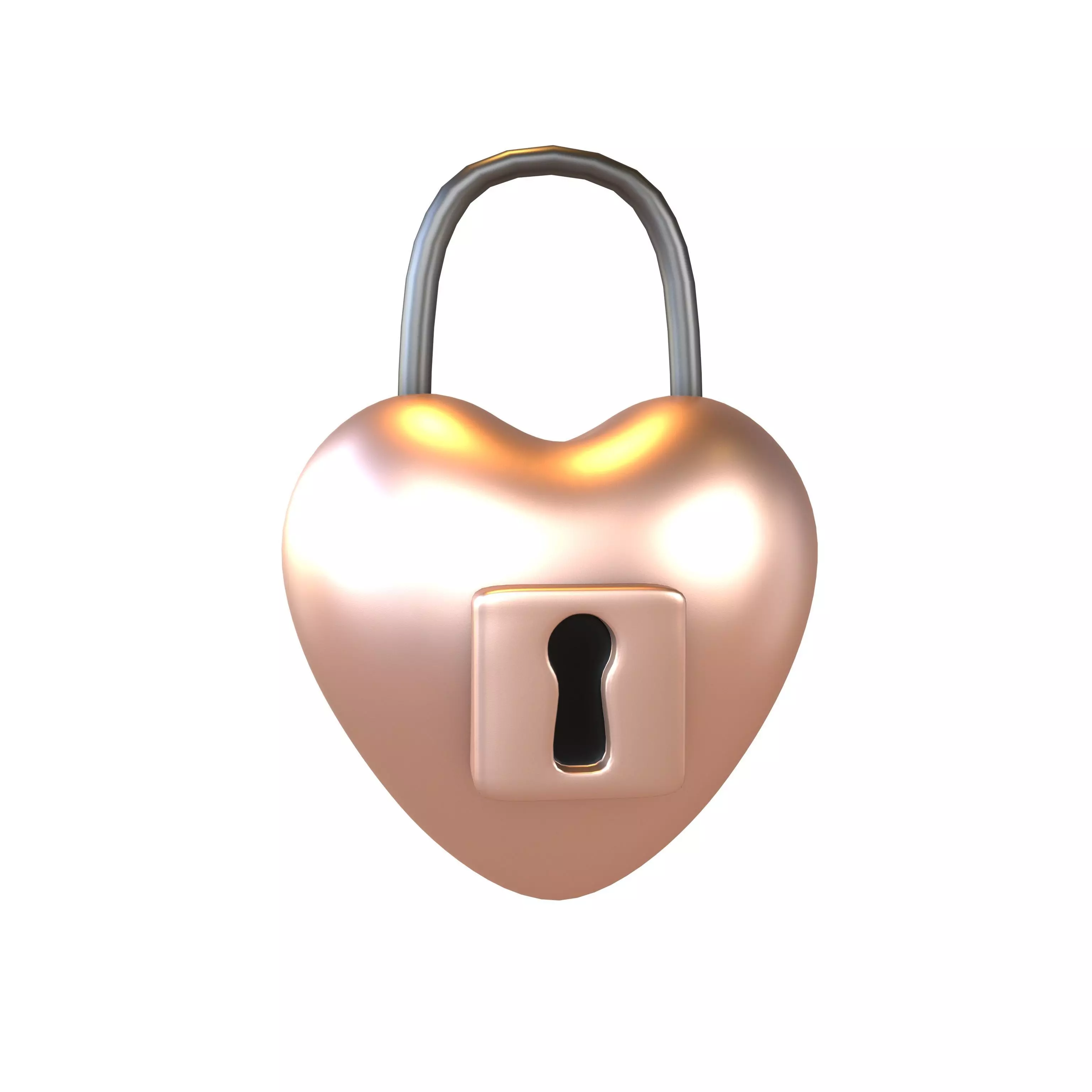 Heart Lock v1 012 Low-poly 3D model_0