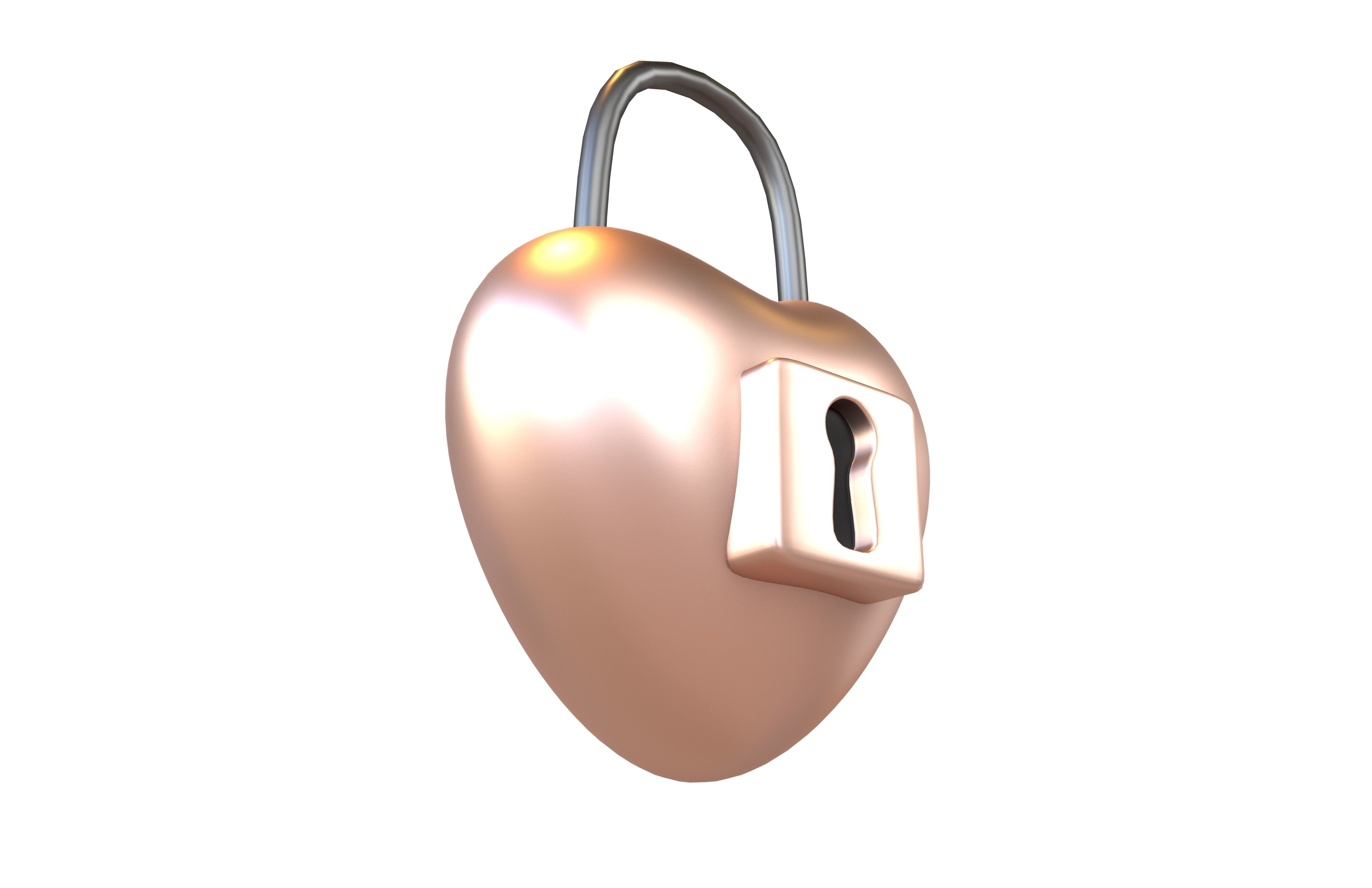 Heart Lock v1 012 Low-poly 3D model_2
