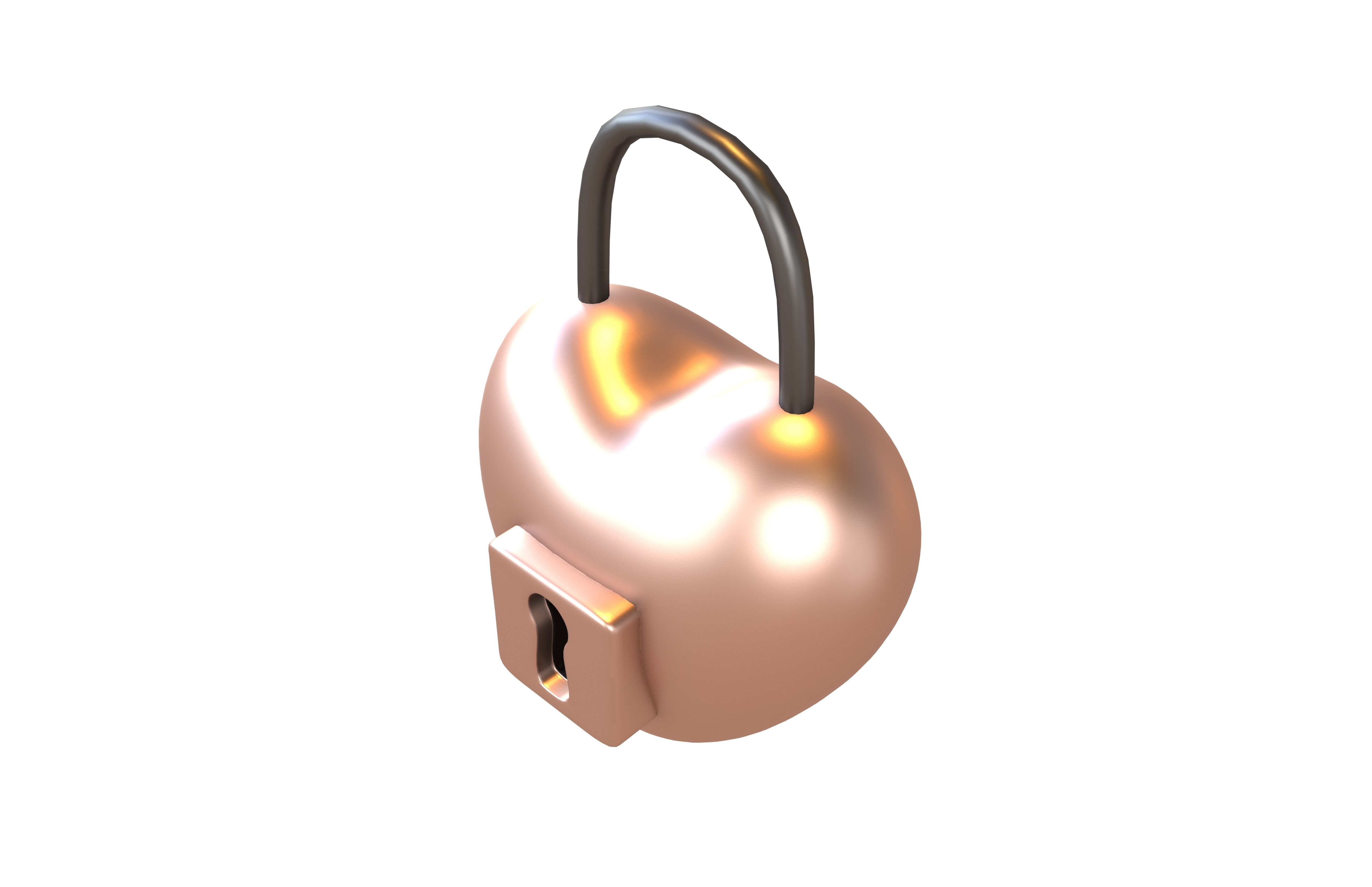 Heart Lock v1 012 Low-poly 3D model_3