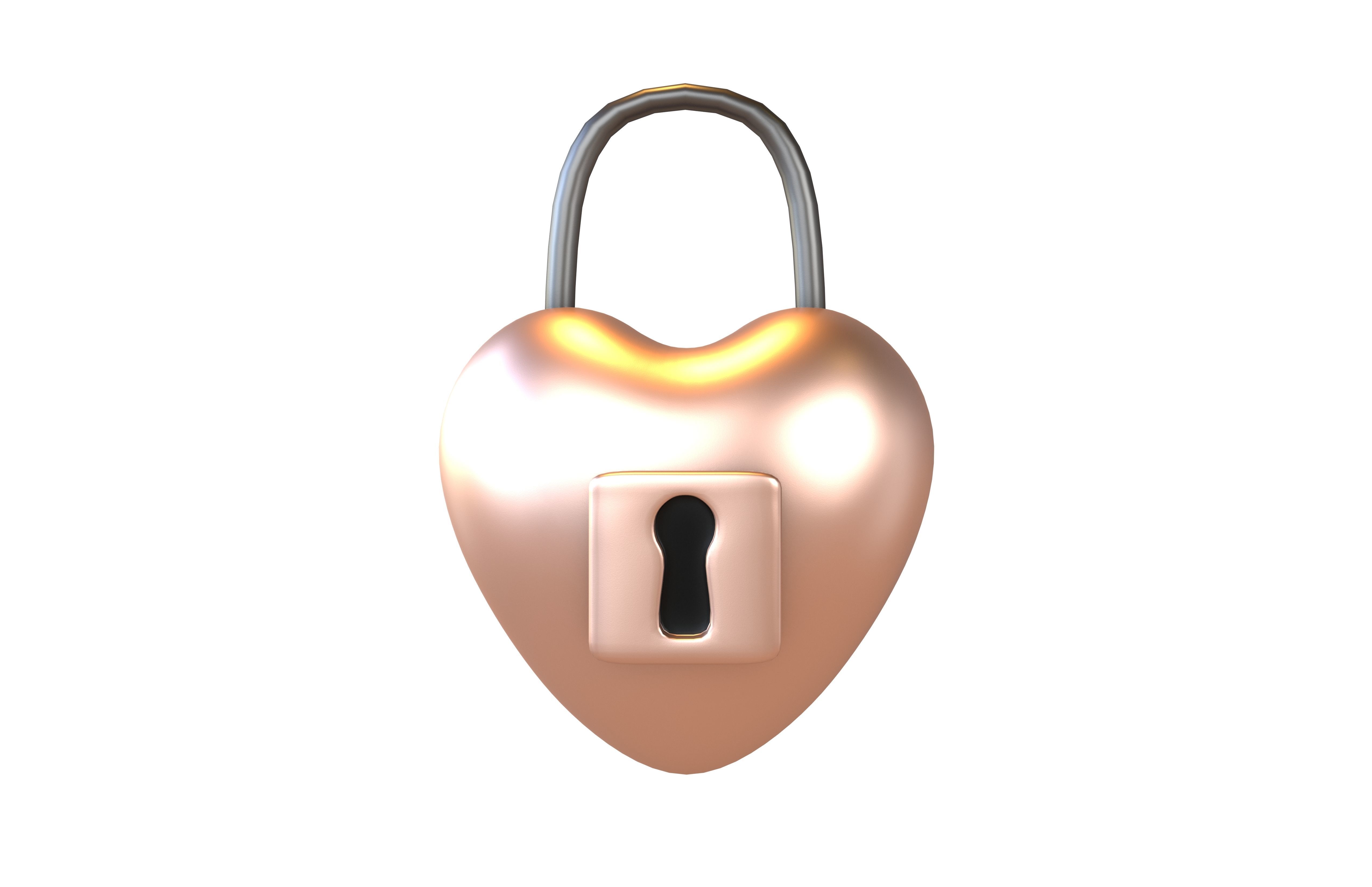 Heart Lock v1 012 Low-poly 3D model_1