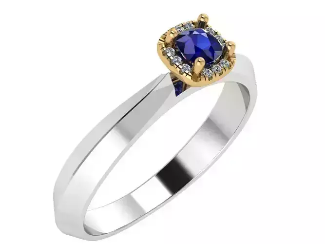Sapphire Halo Ring 0443