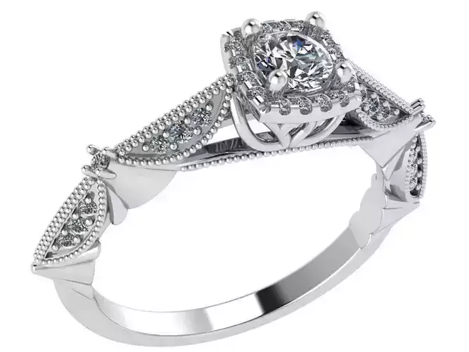 Square Halo Ring 0444