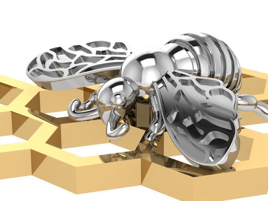 Beehive and Bee Pendant 0452 3D print model_2