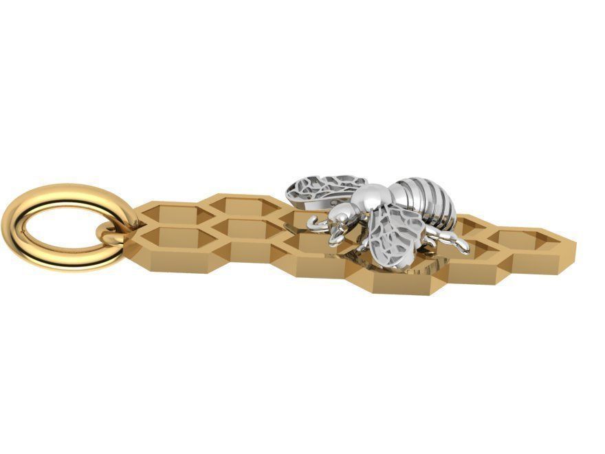 Beehive and Bee Pendant 0452 3D print model_3