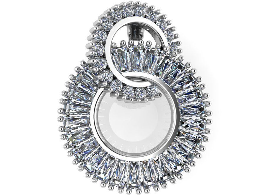 Circle Diamond Pendant 0460 3D print model_2