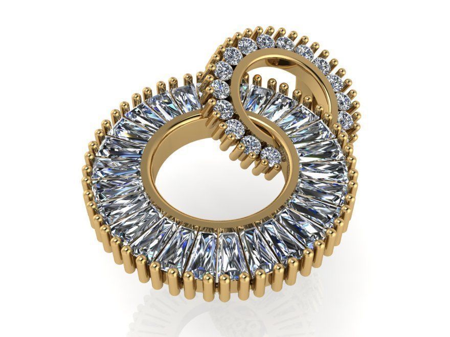 Circle Diamond Pendant 0460 3D print model_1