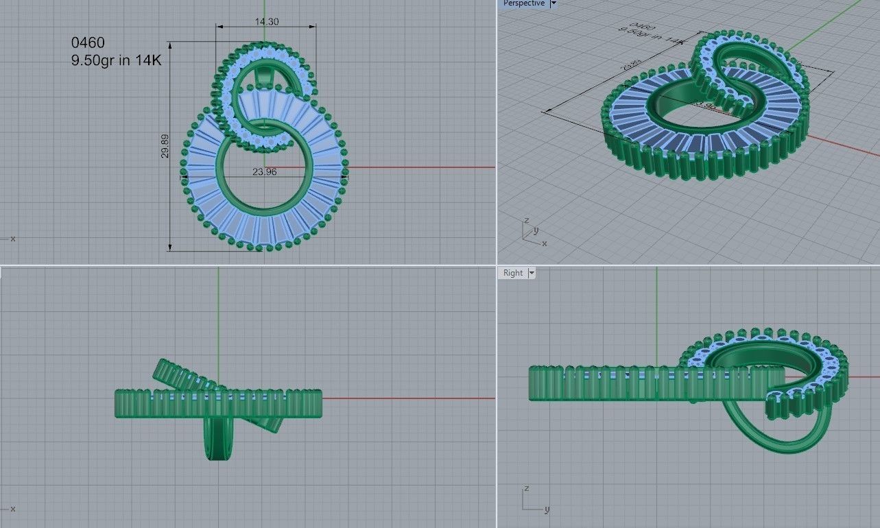 Circle Diamond Pendant 0460 3D print model_4