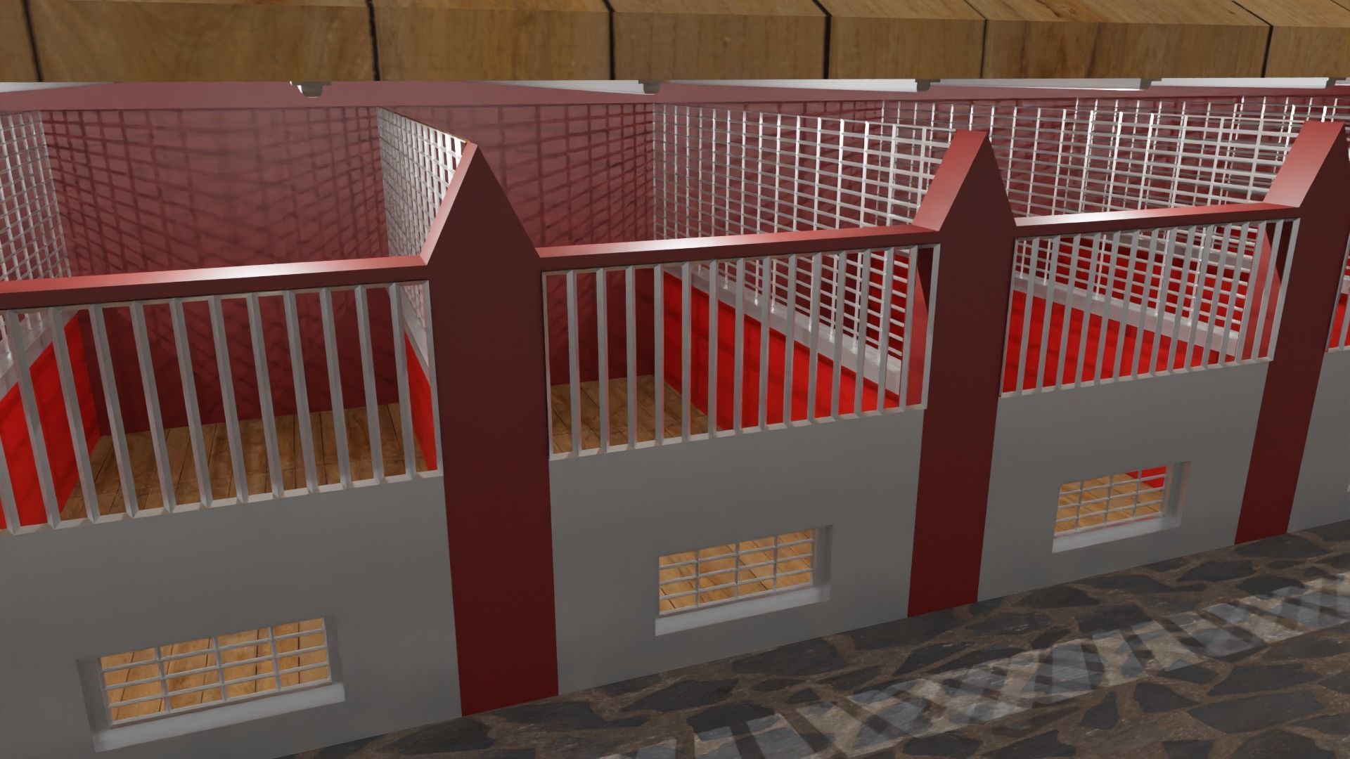 Horse Stable Low-poly 3D model_4