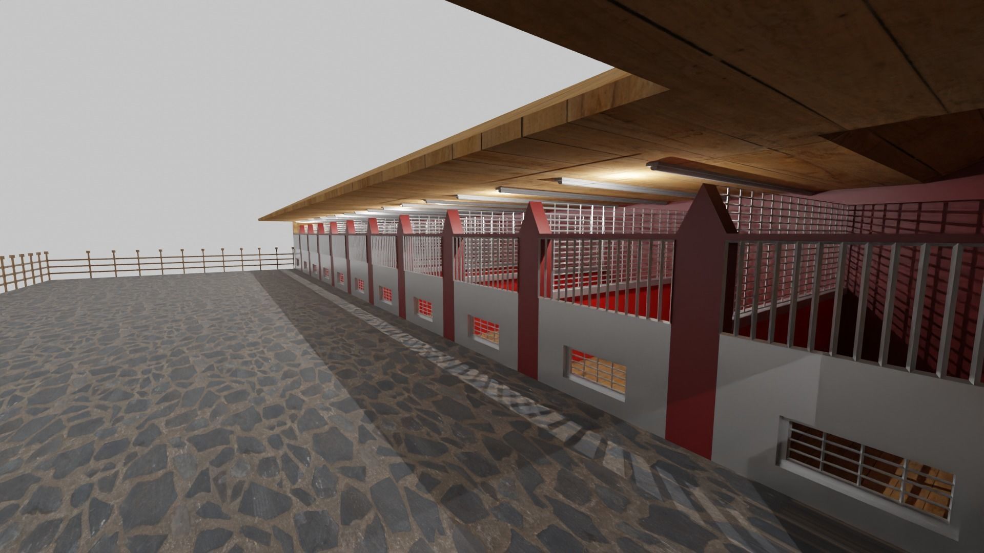 Horse Stable Low-poly 3D model_3