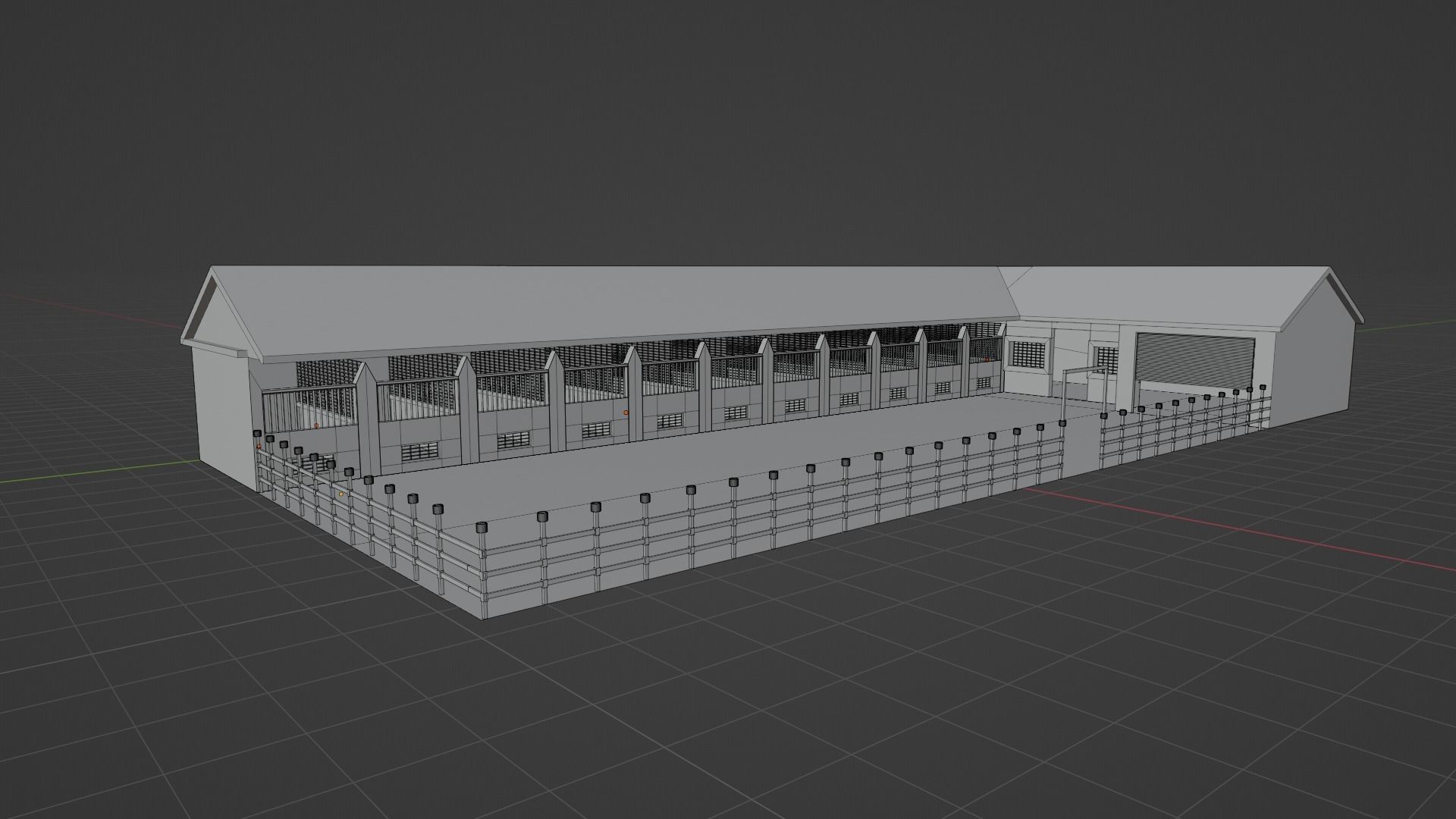 Horse Stable Low-poly 3D model_7