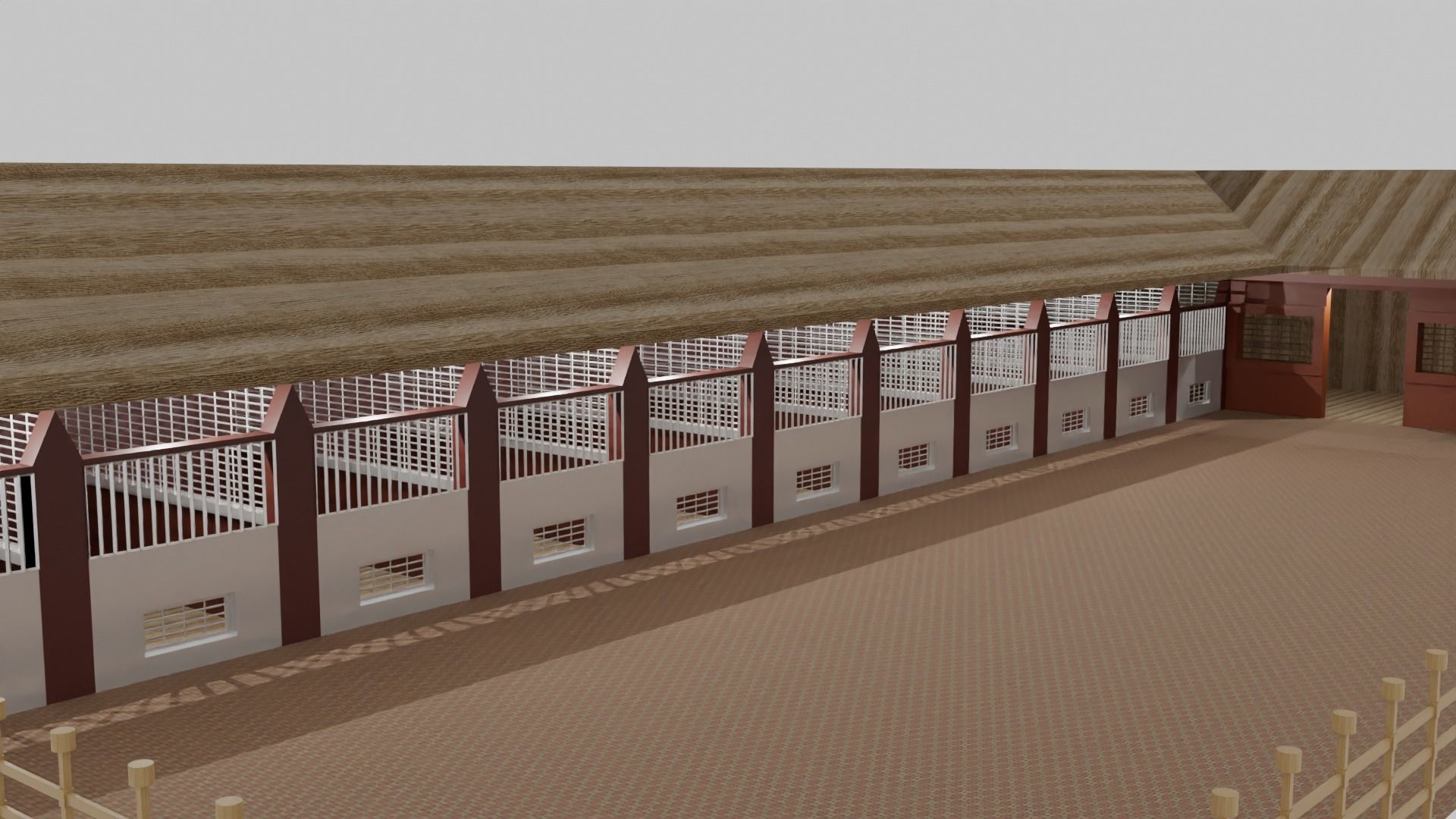 Horse Stable Low-poly 3D model_3