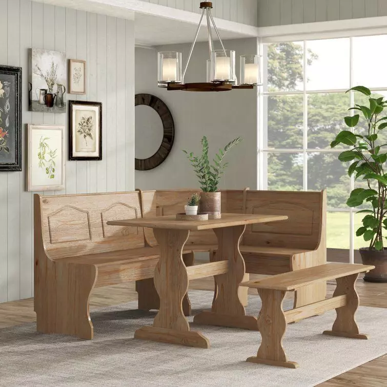Padstow Pine Trestle Dining Set 3D model
