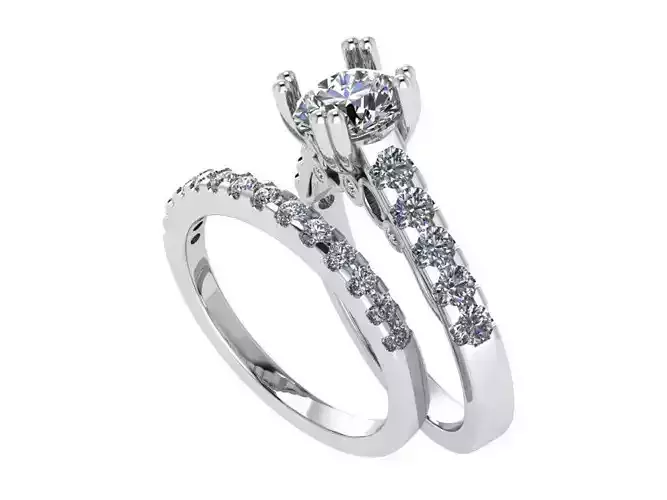 Diamond Wedding Ring Set 0470