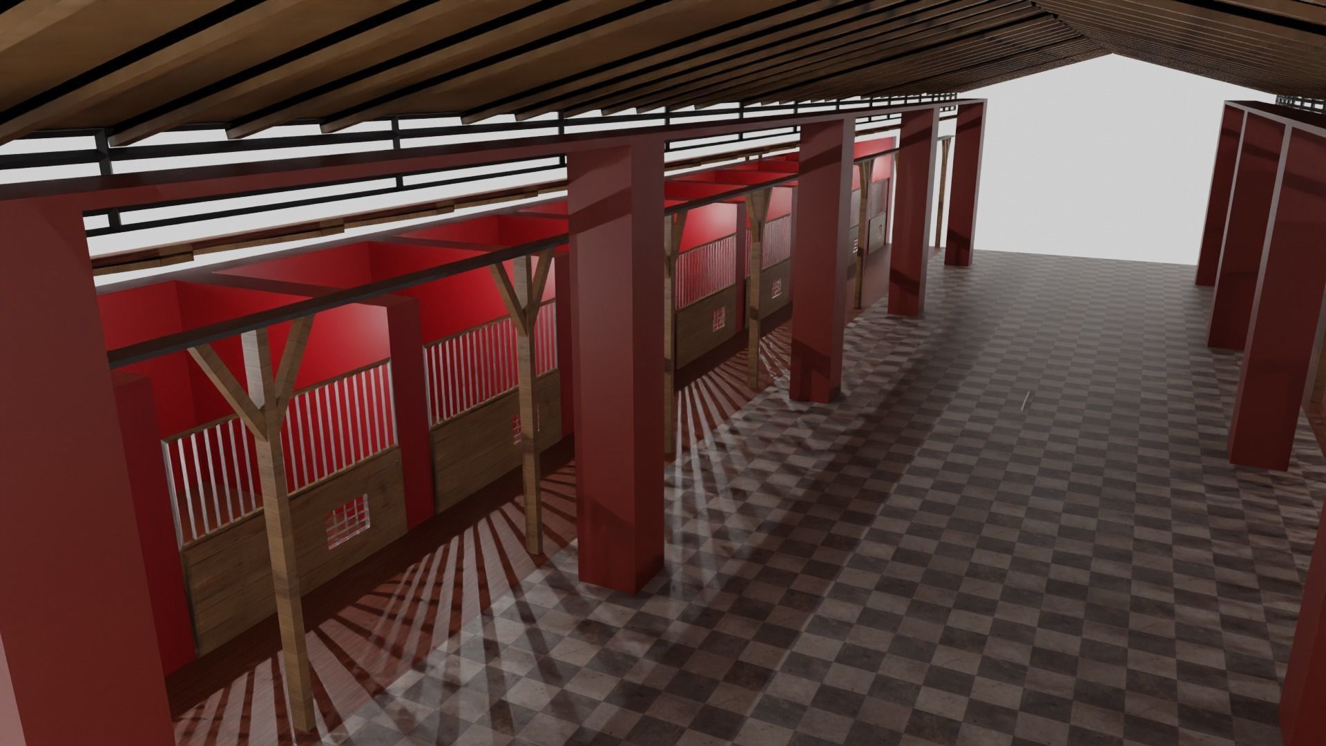 Horse Stable Low-poly 3D model_6